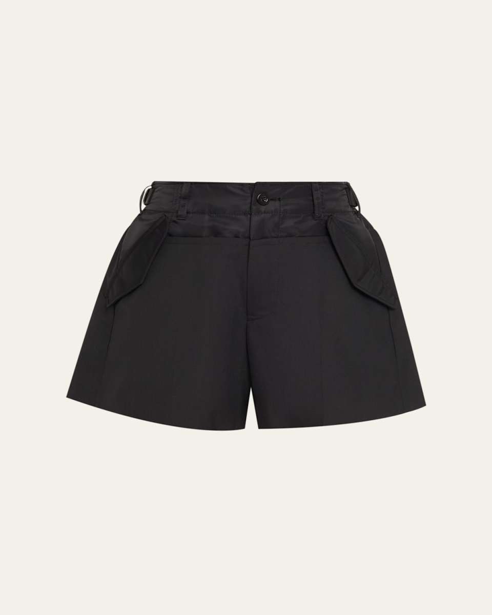 Wide-Leg Hybrid Suiting Shorts